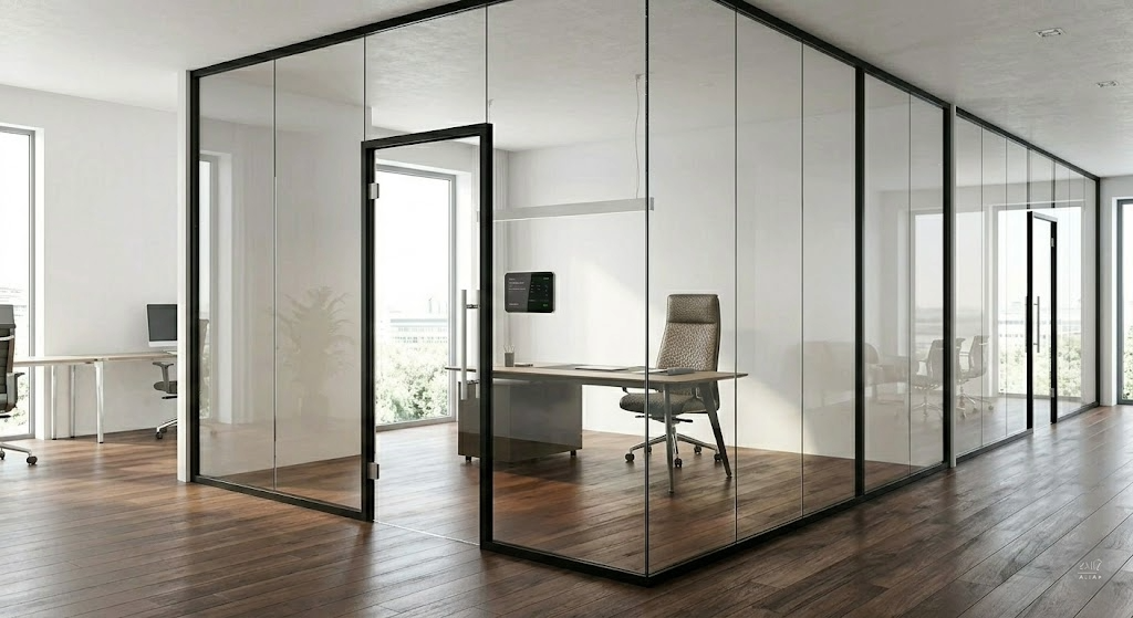 Şeffaf ve Minimalist Bölmeler (Full Glass Parititons)